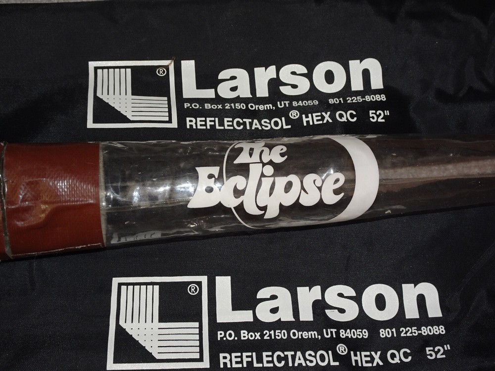 2 Larson REFLECTASOL HEX QC 52” with Eclipse Reflector Umbrella & 3 Light Stands