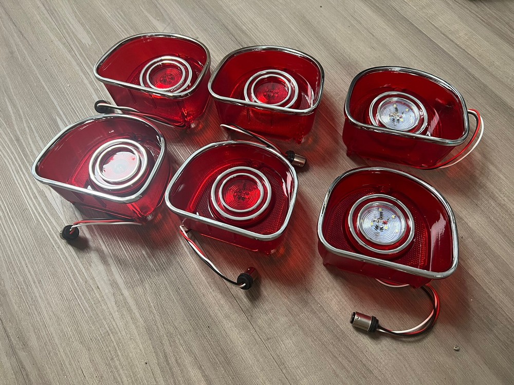 1968 68 GM Impala LED Version Standard Tail Lamp Backup Reverse Light Lens Set