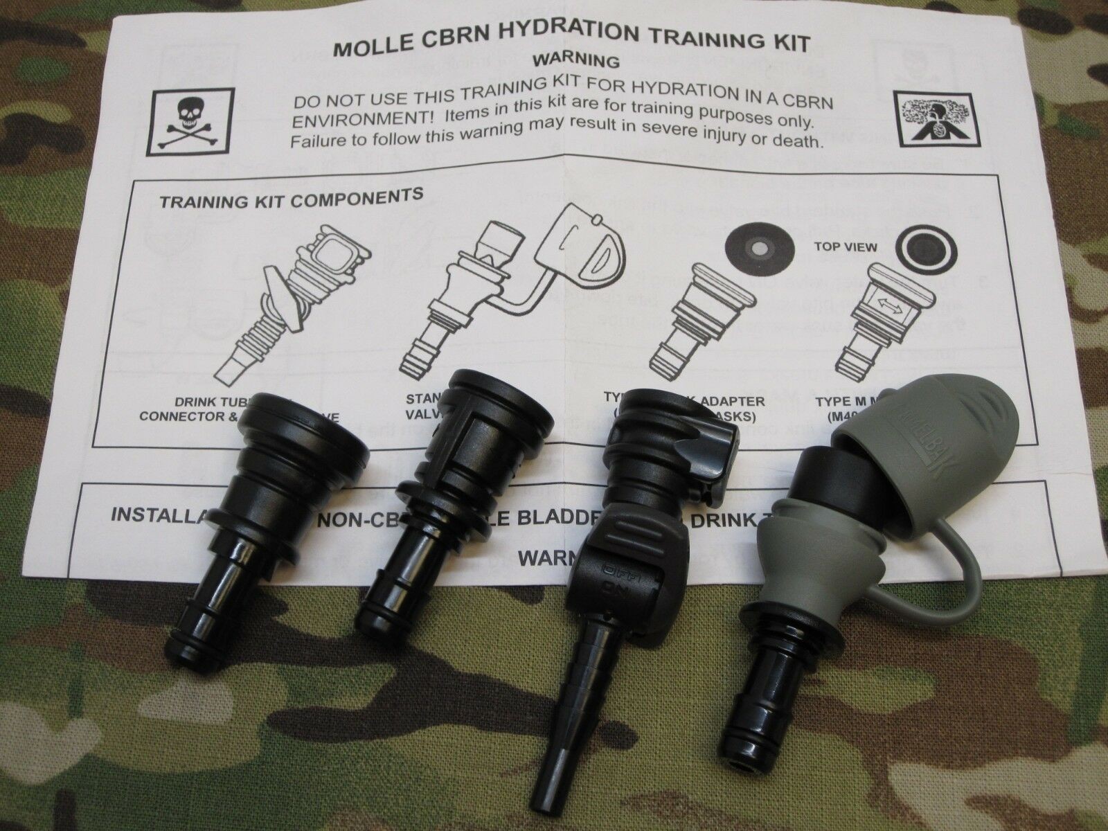 NEW GAS MASK ADAPTER CAMELBAK BITE VALVE MOUTH PIECE M40/50 HYDRATION SYSTEM