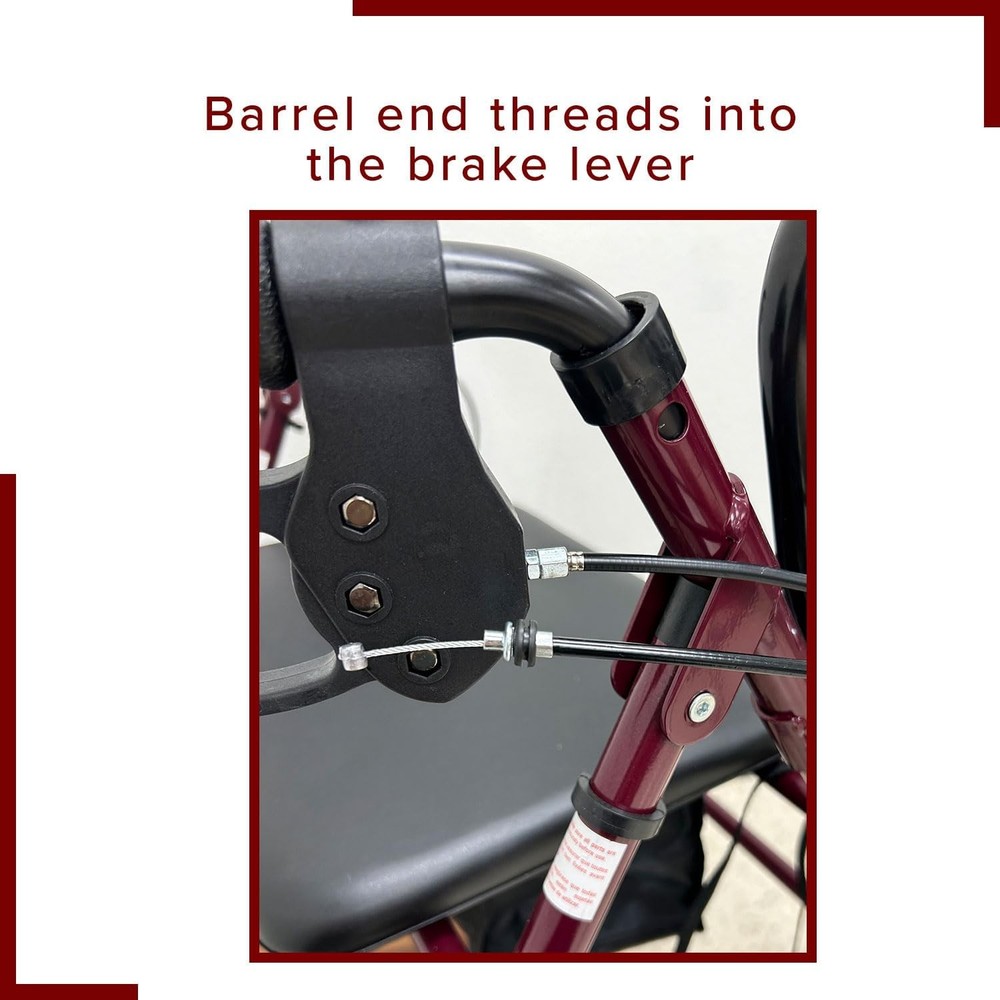 34" Walker Brake Cable Replacement - for Most Mobility Rollators, Transport Chai