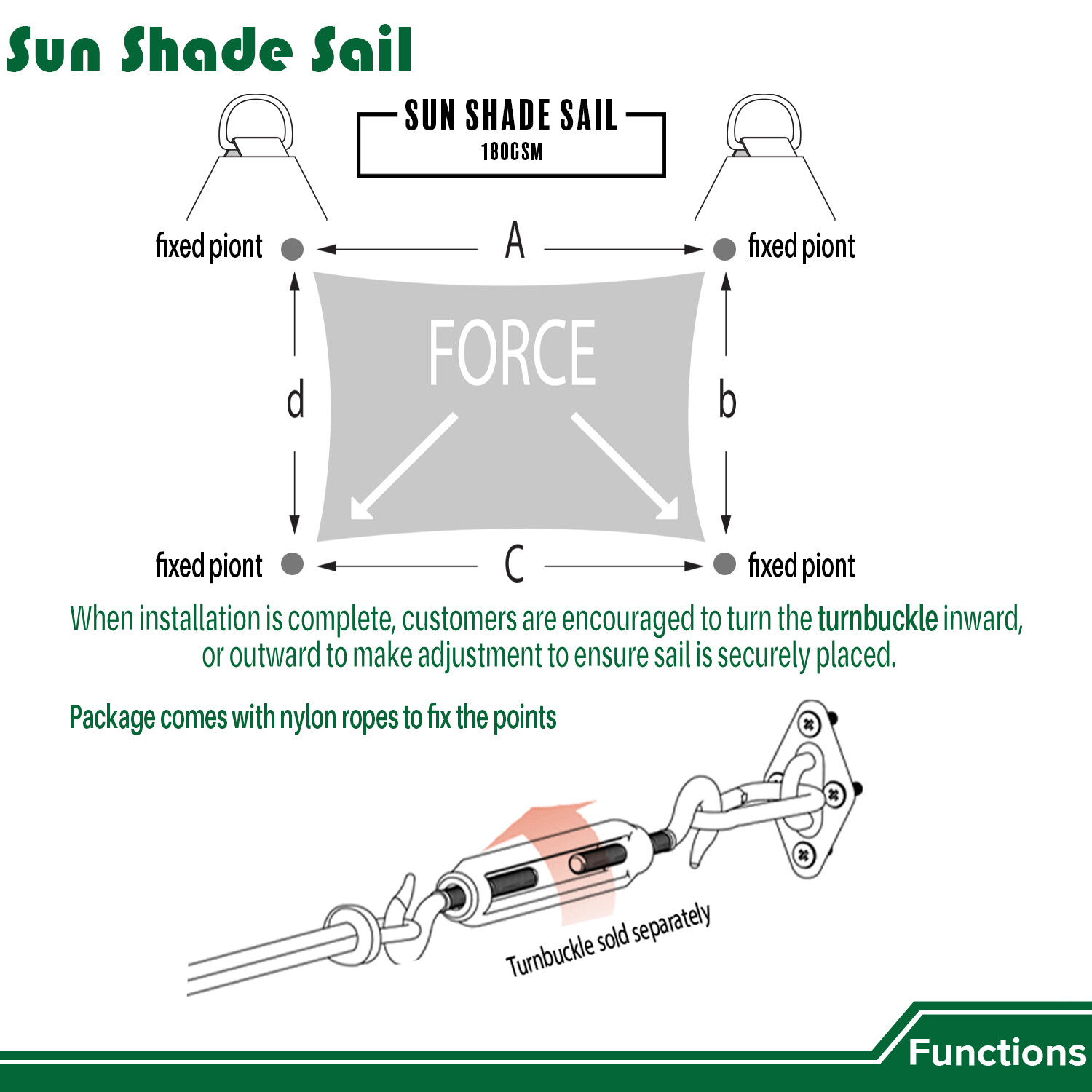 Rectangle Sun Shade Sail Canopy Shelter Shade Mesh Cover Patio Yard Pool Outdoor