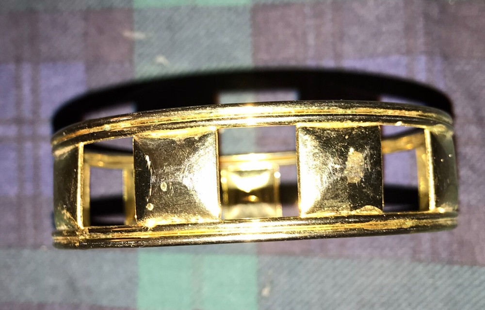 Vtg Unbranded Brass Bangle Bracelet