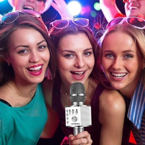 Portable Handheld Karaoke Microphone with Echo Control & High Sensitivity Sound