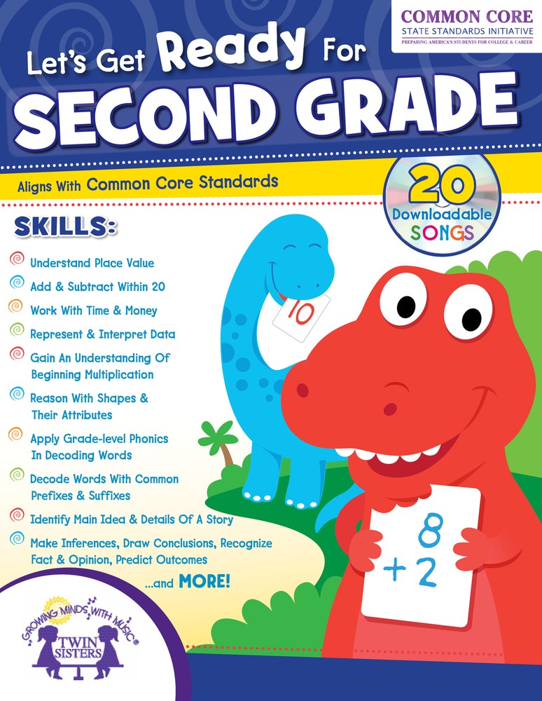 NEW 256-Page Let's Get Ready for Second Grade Educational Workbook