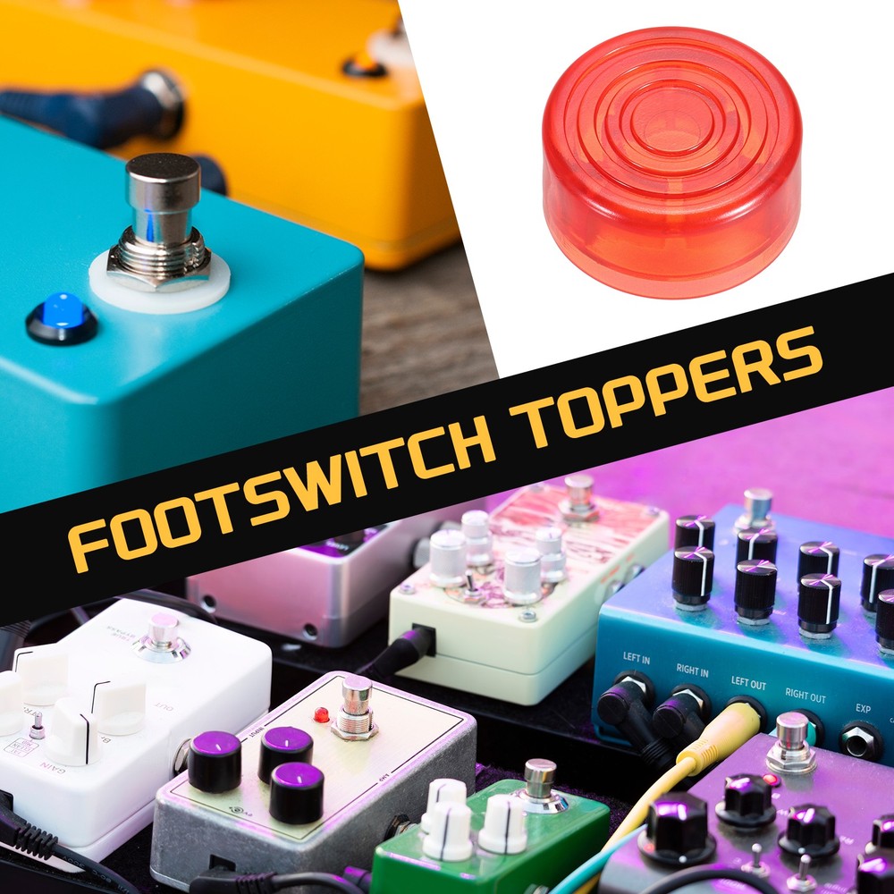 20 Pcs Footswitch Toppers Guitar Pedal Button Caps, Multicolored