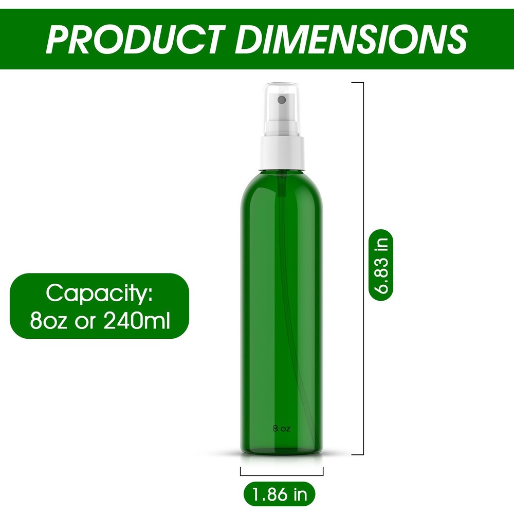 Empty Cosmo Round Bottles with Fine Mist Sprayer Plastic Refillable Container...