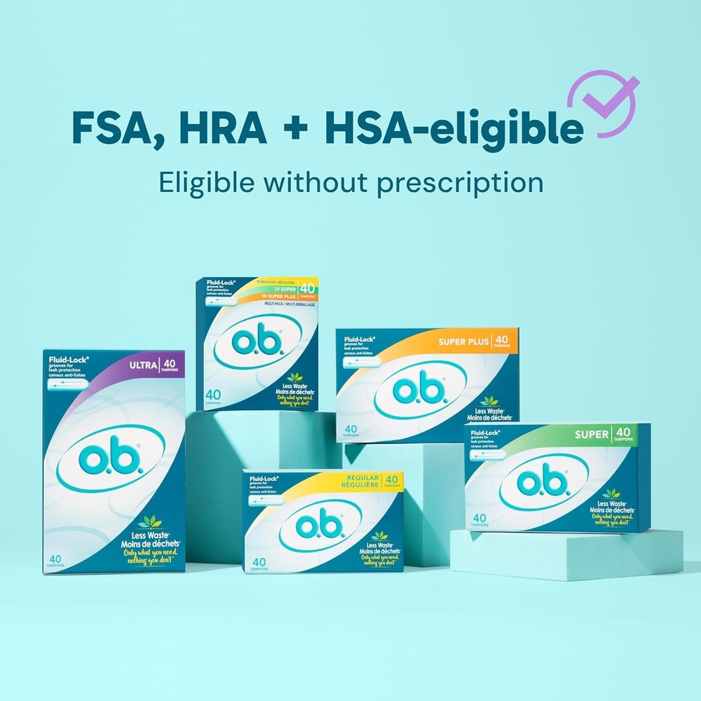 Ob Applicator-Free Tampons Multipack - 40ct Regular, Super, Plus Sizes Available
