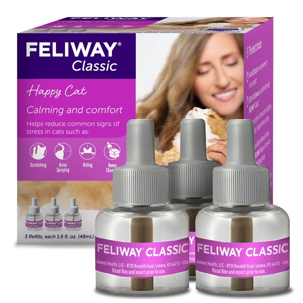 FELIWAY® Classic 3 x 30 Day Cat Calming Refills for Pheromone Diffuser, 3 x ...