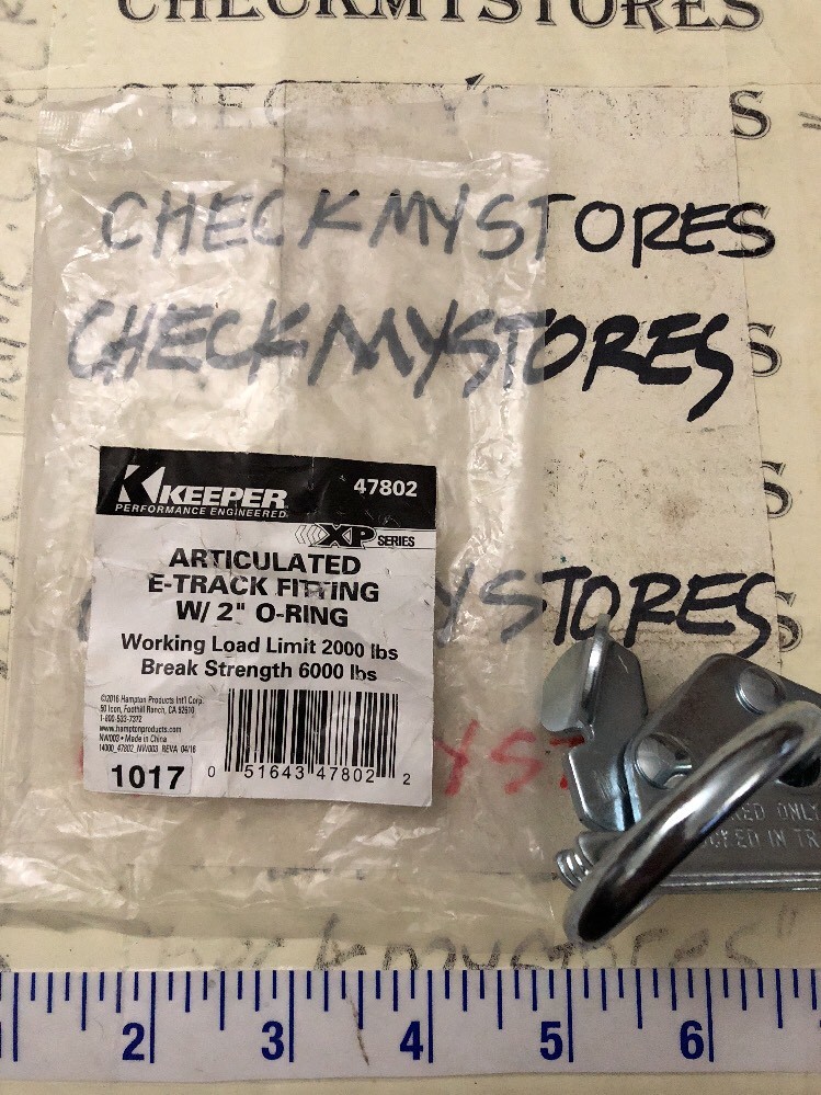 NEW KEEPER 47802 ARTICULATED E-TRACK FITTING W/2" O-RING