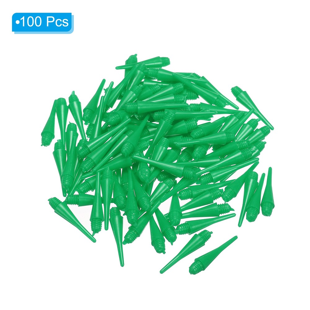 Plastic Dart Tips, 100 Pack 2BA Thread Soft Dart Tips, Green