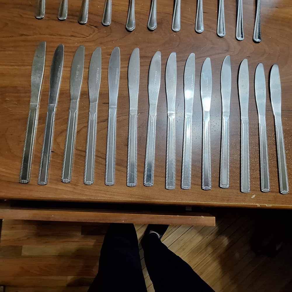 Stainless China Flatware Silverware - 44pc - Unbranded