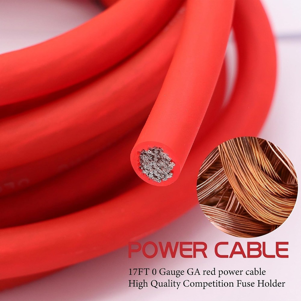 Complete 0 Gauge Amplifier Wiring Kit: Includes Everything for Easy Installation