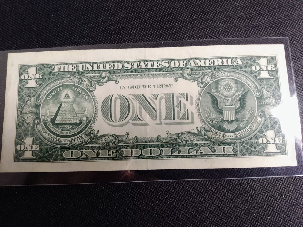 1969D One Dollar Error Note- Dramatic Misaligned Misprint, Crisp and Clean
