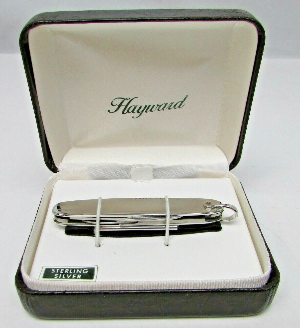 WEH Hayward Vintage Sterling Silver 2.5" Pocket Knife w/ Hard Case, New