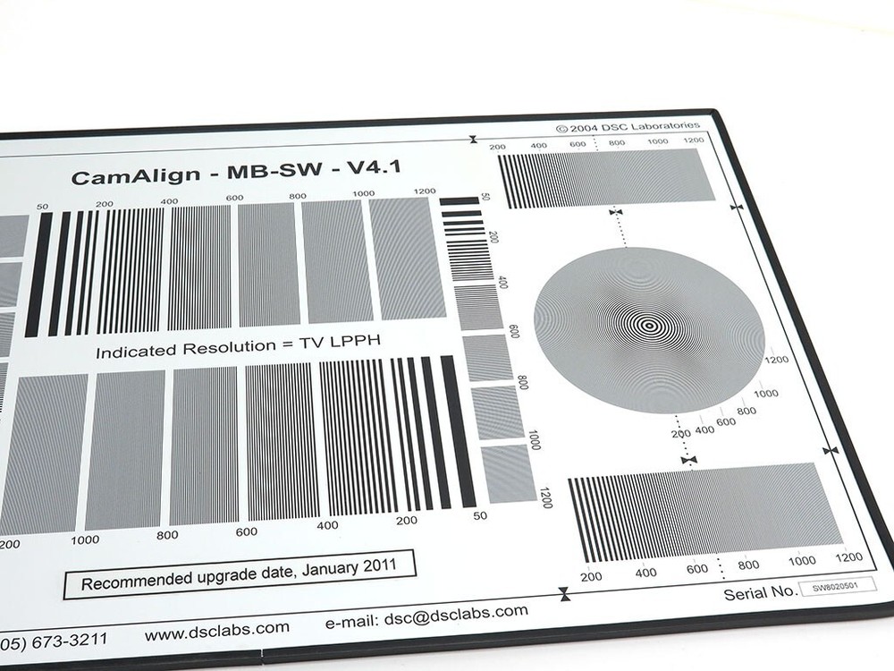 DSC Labs MBST MultiBurst test pattern chart SW5-MB CamAlign SW focus resolution