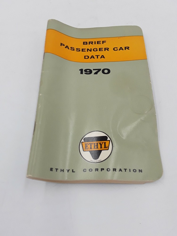 1970 Ethyl Passenger Car Data Manual