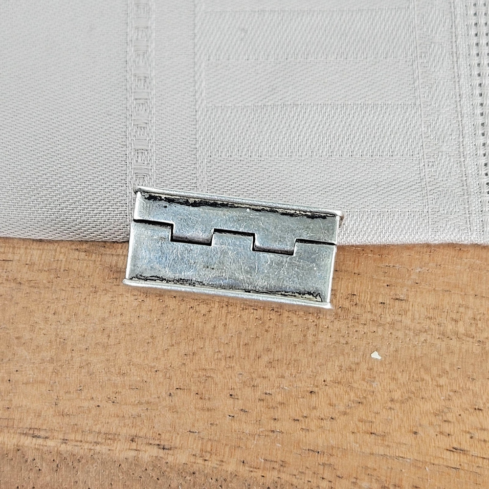 Vintage Sterling Silver 950 Volupte USA Monogram JFK Rectangular Hinged Pill Box