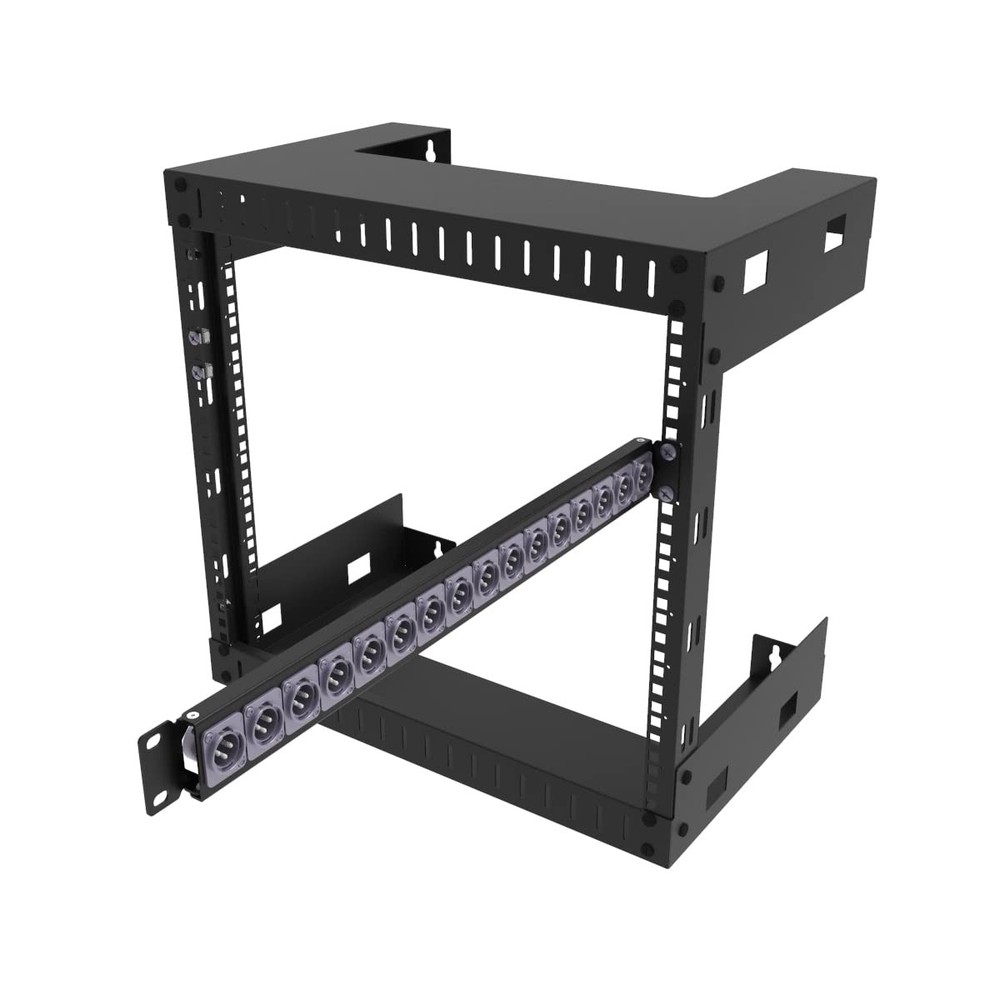 Hinged Rack Panel XLR HDMI Audio Rack Mount Panel W/ 16 D-Series 1U16D