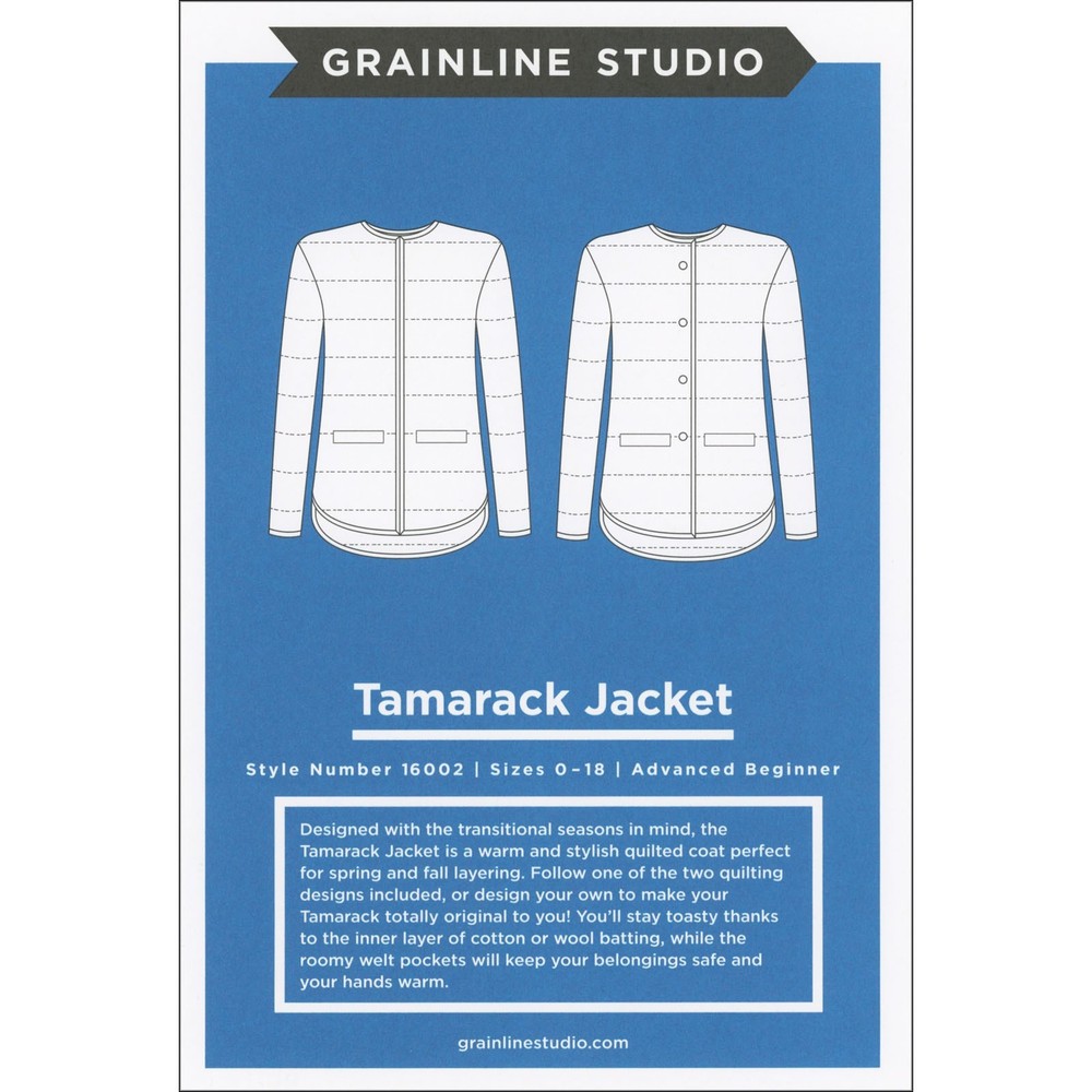 GRAINLINE STUDIO "TAMARACK JACKET" Size 0-18 Printed Sewing Pattern