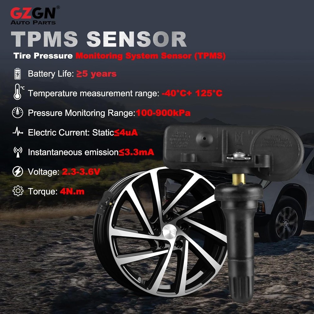 Pre-Programmed TPMS Sensor Set for Ford, Lincoln, Mazda & Mercury - 4 Pack