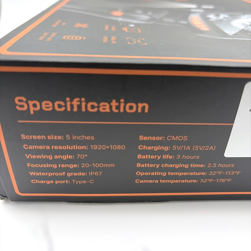 Articulating Endoscope Camera 5.5 ft Probe 1080P HD Screen Light