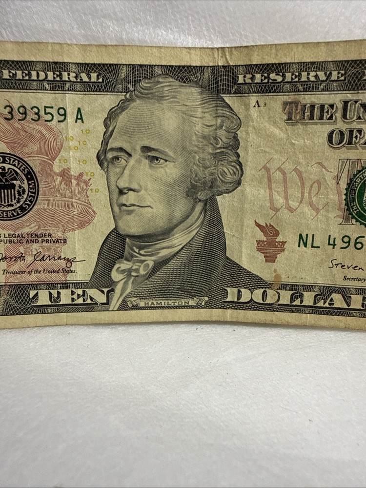 Ten Dollar Ink Smear error Note