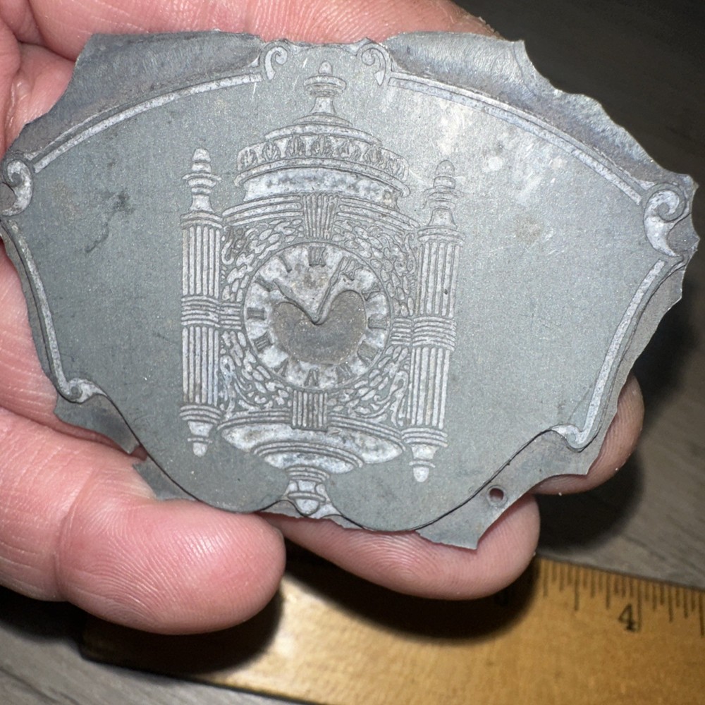Printing Block “ Old Clock Face, Tower? “ Nice Image