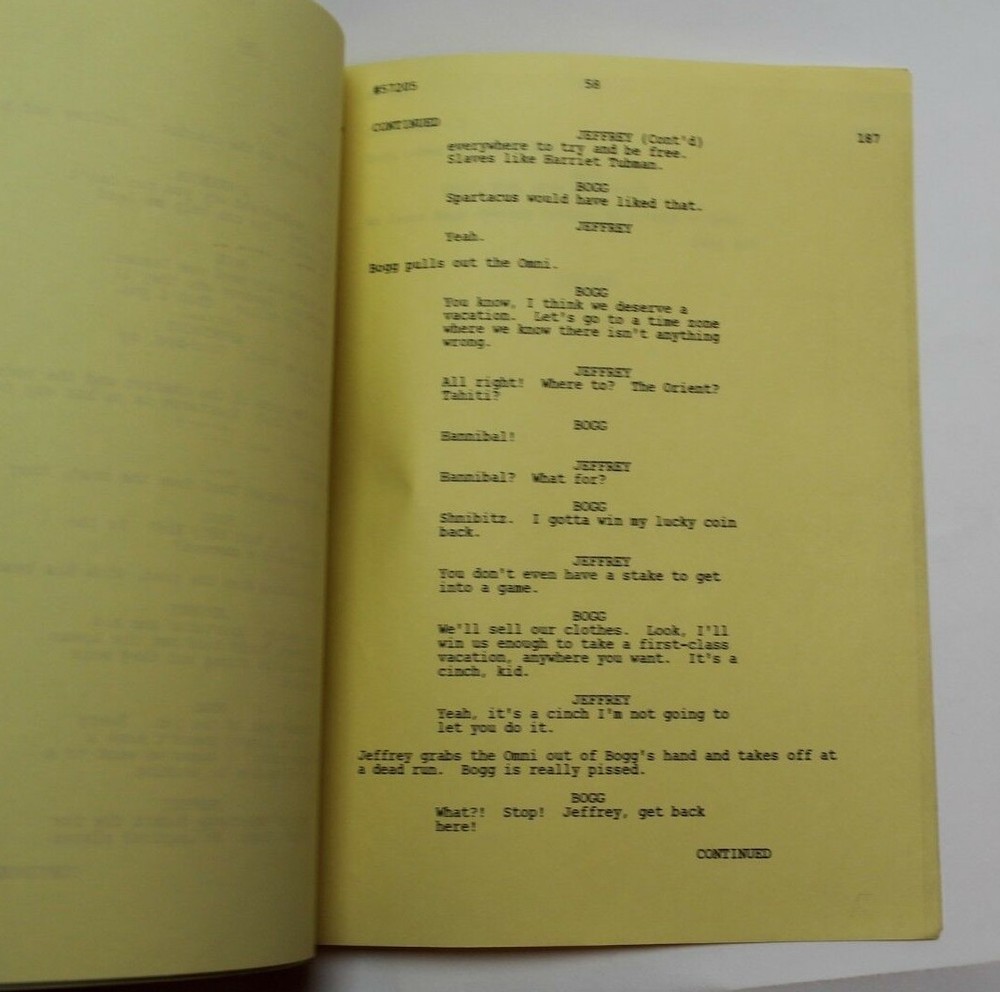 VOYAGERS! / Nick Thiel 1982 Script "Created Equal" ancient Rome save Spartacus