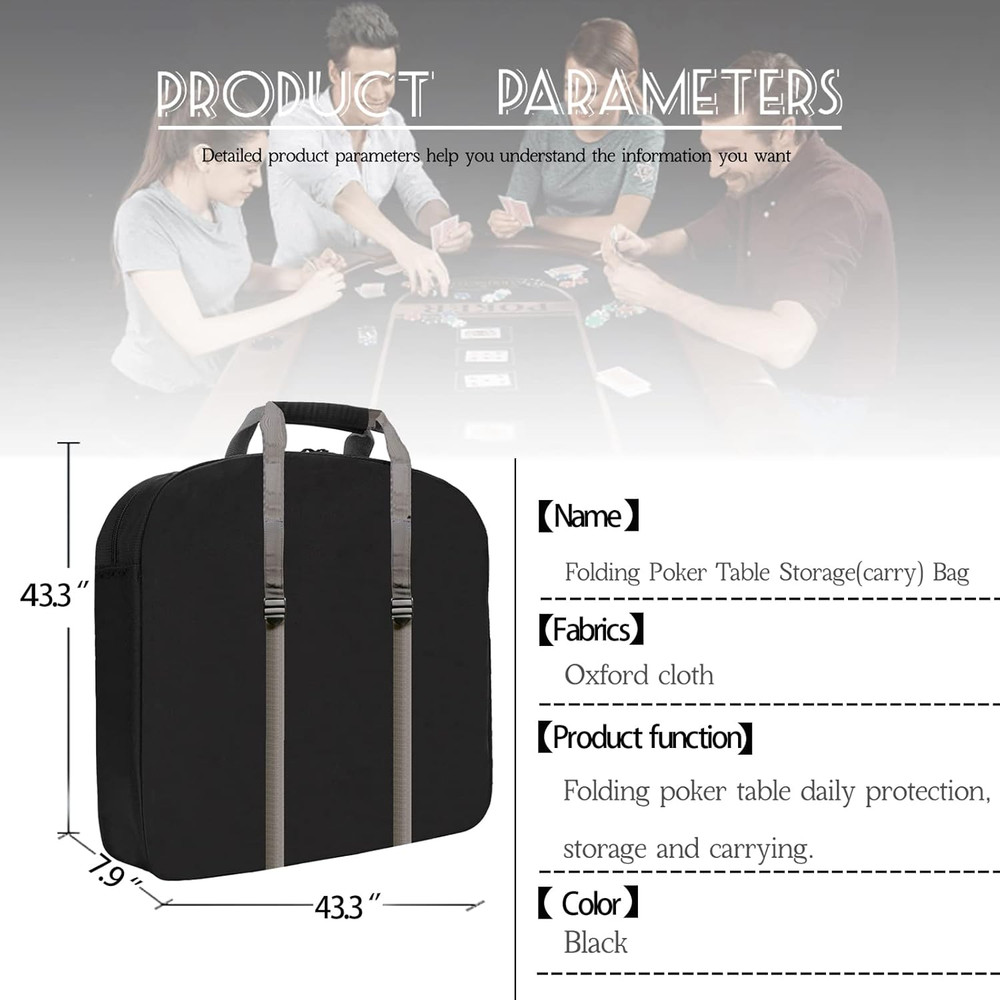 Folding Poker Table Bag for 71" and 84"-Oval Poker Table,Two Sizes