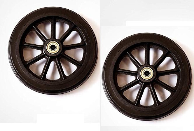 HEALTHLINE Wheels for Walker Rollator, 6 inch Pair, Black (2)  (Front)