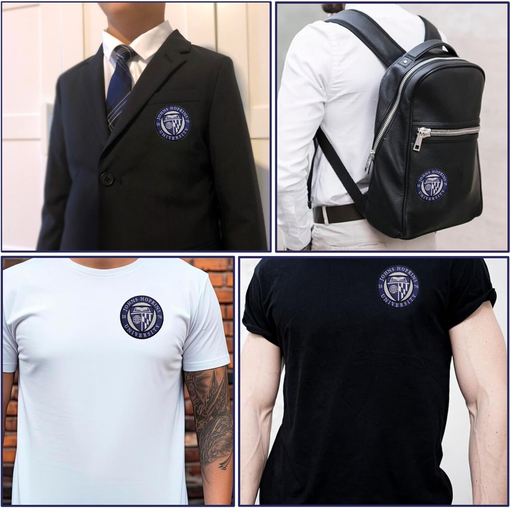 Johns Hopkins University Logo Iron On Patch-Sew Patch-Embroidered Patch 3.9"