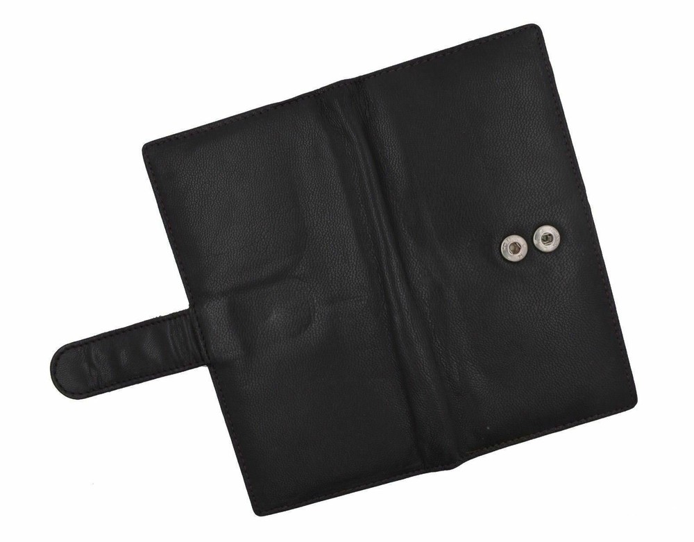 Genuine Leather PLAIN Checkbook Cover Brown with Snap Closure NEW!!!