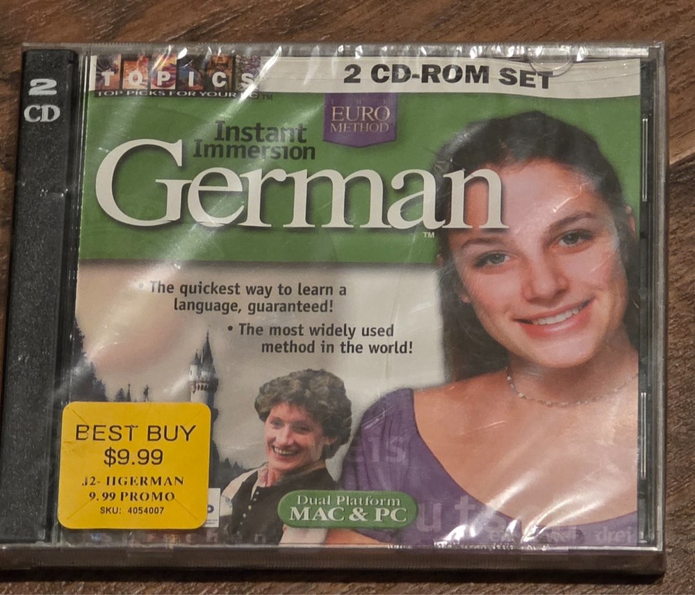 Sealed Instant Immersion German 2 CD-ROM Set Euro Method Mac PC Language