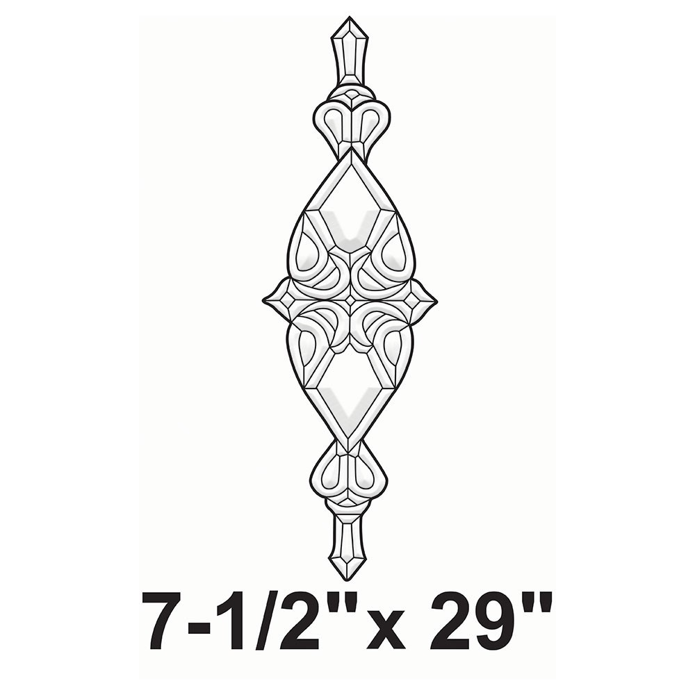 7-1/2"X 29" Clear Glass Bevel Cluster BC321