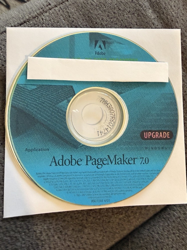 Adobe PageMaker 7.0 Upgrade CD Desktop Publishing for Windows English w/ 2 codes