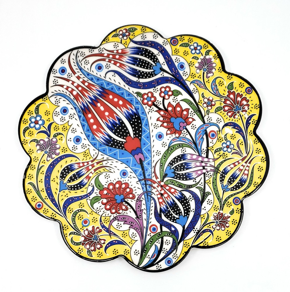 Handmade Turkish Ceramic Pottery Star-Shape Tile Trivet