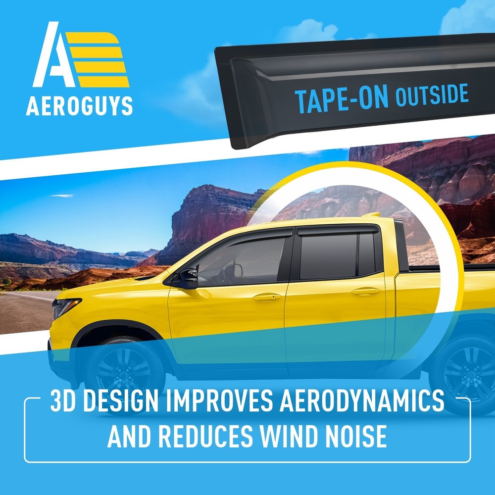 Side Window Deflectors Rain Guards for 2017-2025 Honda Ridgeline