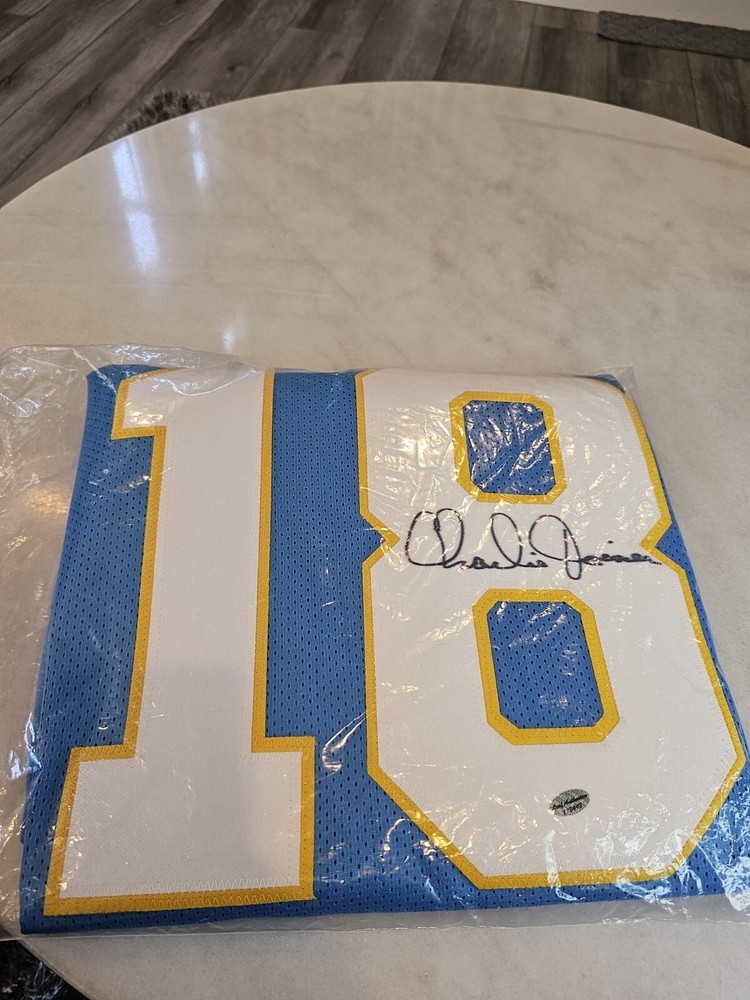 Charley Joiner Autographed/Signed Jersey LEAF COA Blue Custom Jersey