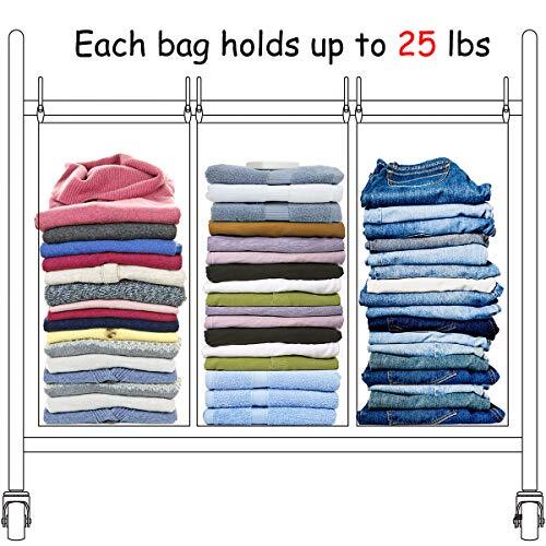 STORAGE MANIAC 3 Section Laundry Sorter, 3 Bag Laundry Hamper Assorted Colors
