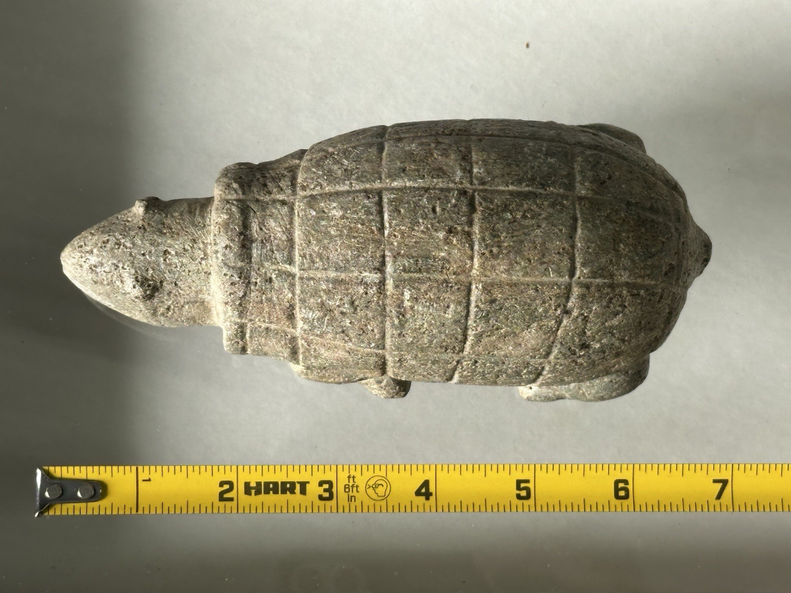 RARE CARVED STONE TURTLE EFFIGY FROM THE COLUMBIA RIVER, OREGON, MOTLEY COA