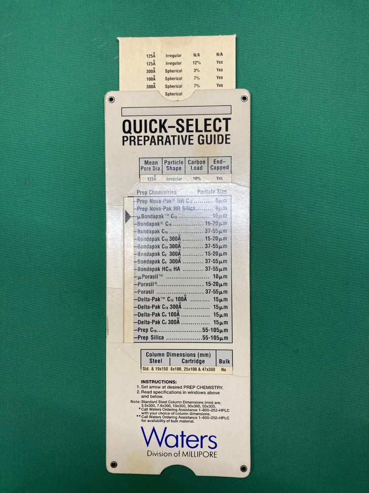 Waters Millipore Quick-Select Preparative Guide HPLC Media