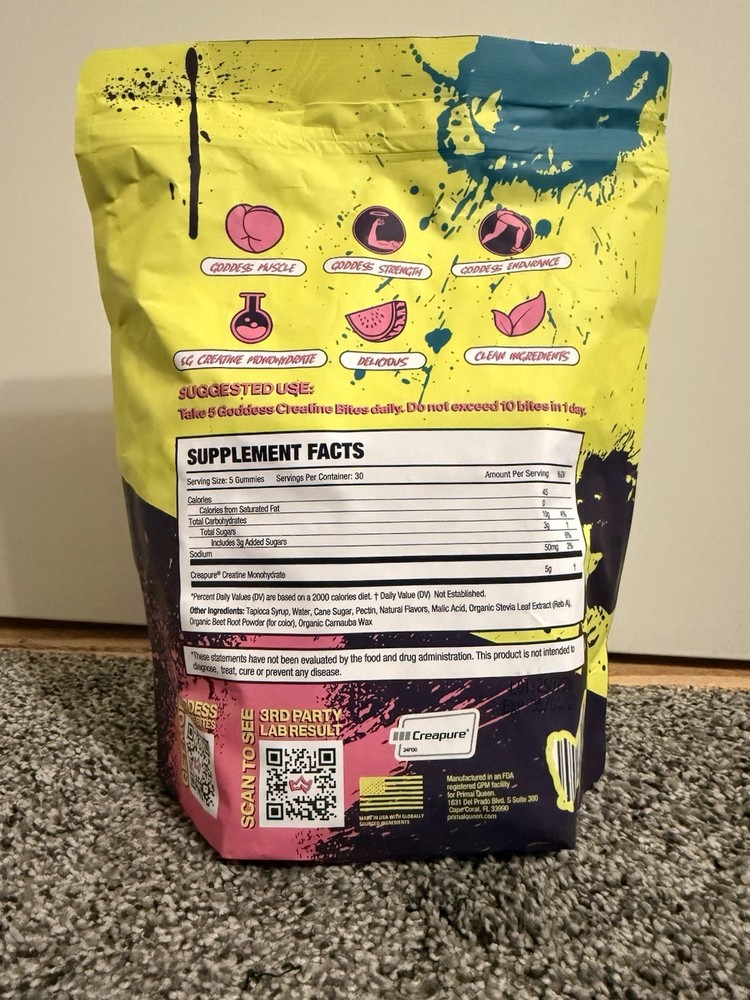 Primal Queen Goddess CreatineBites Watermelon Flavor, 150 Bites