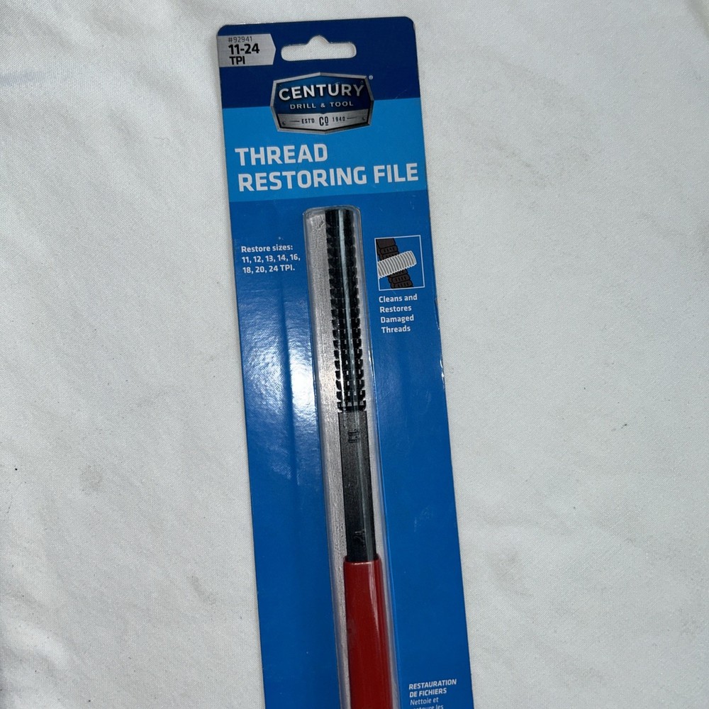Century Drill &Tool Thread Restoring File 11-24 TPI #92941