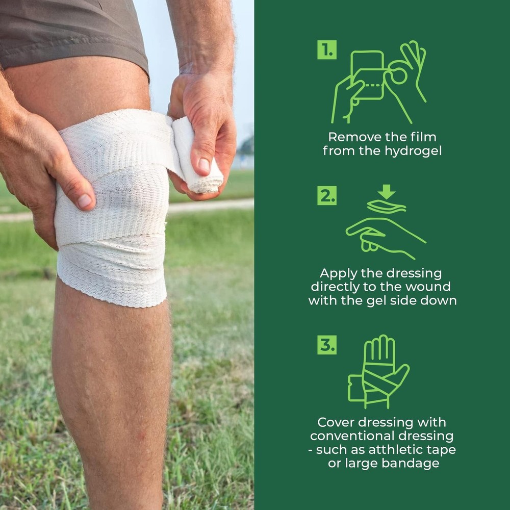 TURFGUARD Hydrogel Turf Burn Dressing with X-Static Silver – Cooling Relie