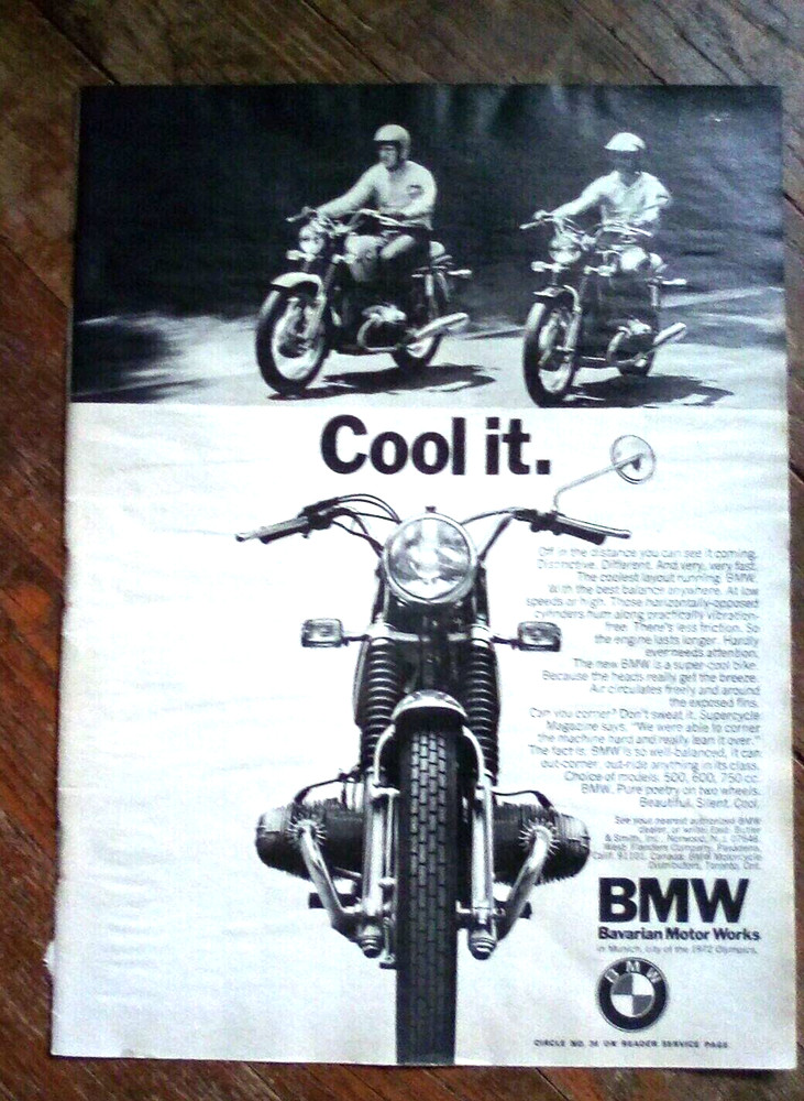 1971 BMW 750 600 Motorcycle Print Ad