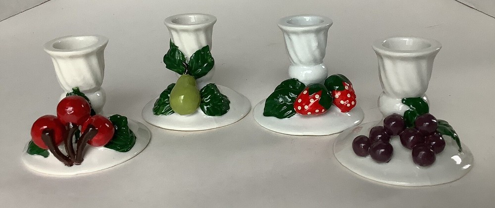 4 Fruit Ceramic Candle Holders