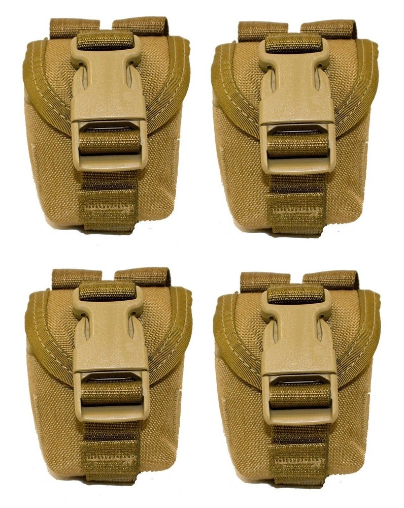 4 Pack USMC M-67 Grenade Pouch Coyote Brown MOLLE ILBE