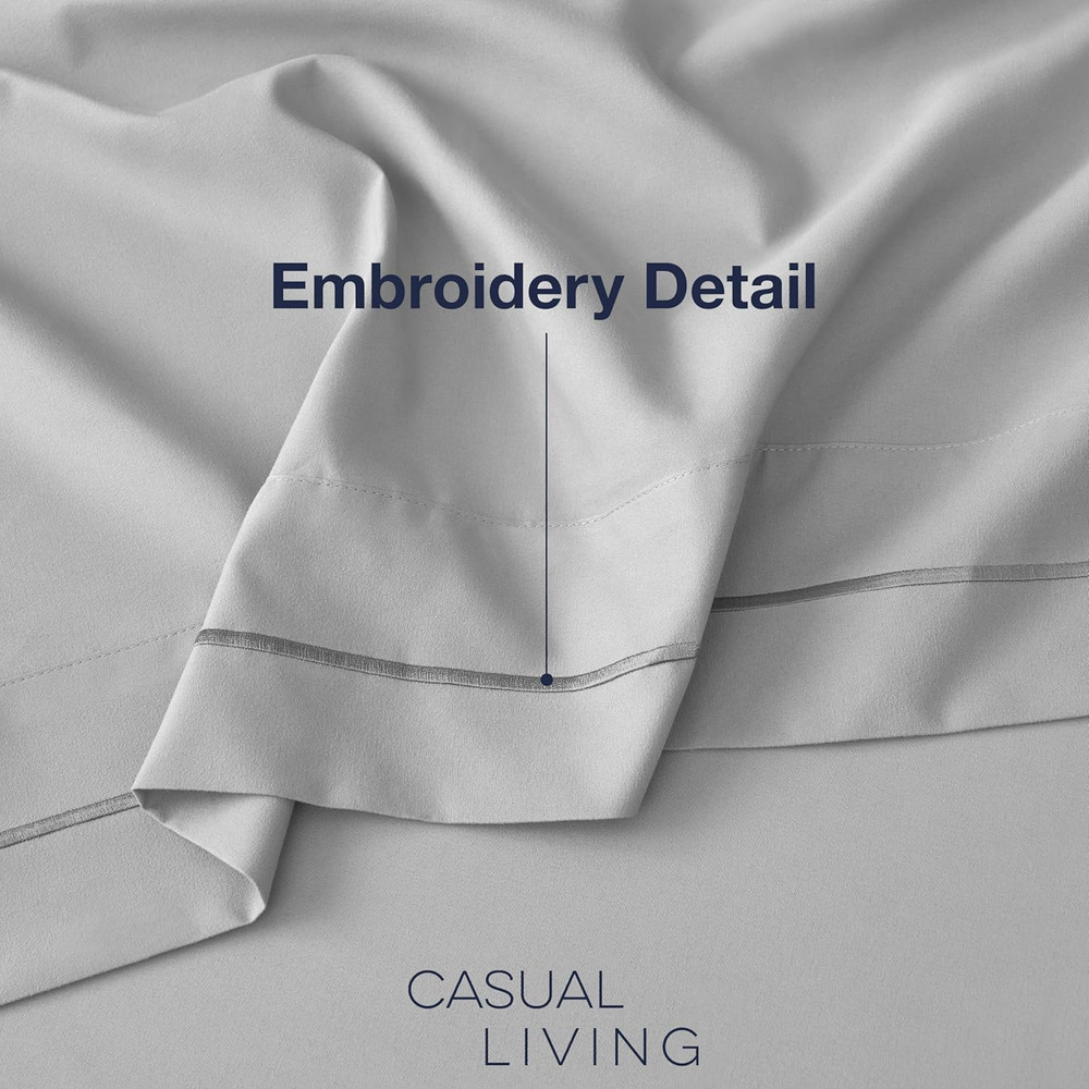 Full Sheets Set 4 Piece Cooling Sheets with 2 Pillowcases Soft Microfiber Hypoal