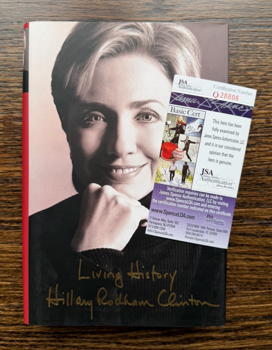 Hillary Rodham Clinton Signed Memoir Book Living History JSA COA
