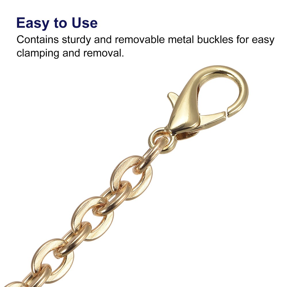 24"x0.22" Purse Chain Strap, 2Pcs Purse Handle Shoulder Replacement Strap Gold